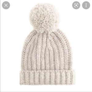 NWOT J. Crew collection ribbed Pom Pom hat